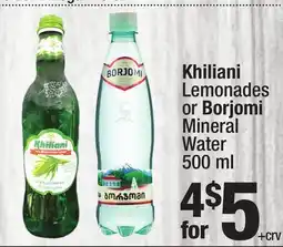 Super King Markets Khiliani Lemonades or Borjomi Mineral Water offer