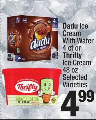 Super King Markets Dadu Ice Cream With Wafer 4 ct or Thrifty Ice Cream 48 oz offer