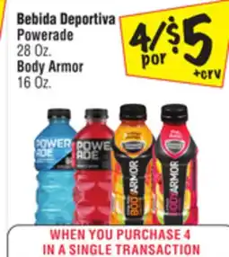 El Super Powerade 28 Oz. Body Armor 16 Oz offer