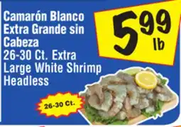 El Super 26-30 CT. Extra Large White Shrimp Headless offer