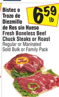 El Super Fresh Boneless Beef Chuck Steaks or Roast offer