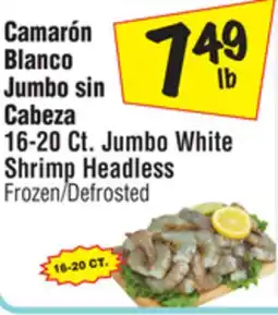 El Super 16-20 Ct. Jumbo White Shrimp Headless offer