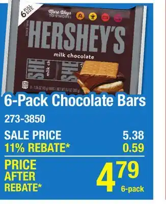 Menards Hershey's Milk Chocolate Bar - 6 Pack offer