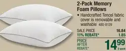 Menards Swiss Comforts Standard Memory Foam Pillow - 2 Pack offer