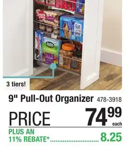 Menards KLËARVŪE Cabinetry 9 3-Tier Pull-Out Organizer offer