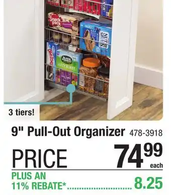Menards KLËARVŪE Cabinetry 9 3-Tier Pull-Out Organizer offer