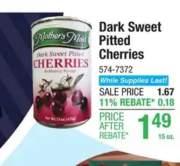 Menards Mother's Maid Dark Sweet Pitted Cherries - 15 oz offer