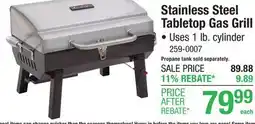 Menards Char-Broil 1-Burner Tabletop Propane Gas Grill offer