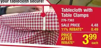 Menards Stansport 54 x 72 Picnic Tablecloth with Clamps offer