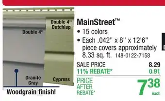 Menards MainStreet offer