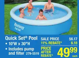 Menards Bestway Fast Set 10' x 30 Round Inflatable Pool Set offer