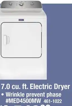Menards Maytag 7.0 cu. ft. White Electric Dryer offer