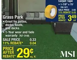 Menards MS International Grass Park Emerald Green Indoor/Outdoor Turf 12 ft. Wide offer