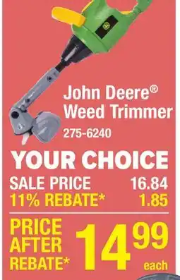 Menards Maxx Action John Deere Weed Trimmer offer