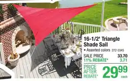 Menards 16.5' Triangle Sun Shade Sail - Assorted Colors offer