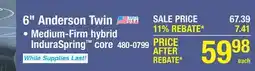 Menards Serta Anderson 6 Twin Medium-Firm Mattress offer