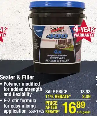 Menards SealBest 400 Heavy-Duty Blacktop Driveway Sealer & Filler - 4.75 gal offer
