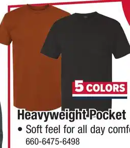 Menards RW Rugged Wear Men's Black Heavyweight Crew Pocket T-Shirt - Medium offer