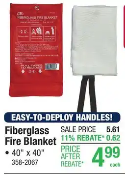 Menards Fiberglass Fire Blanket offer
