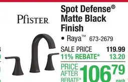 Menards Pfister Raya 2-Handle 8 Widespread Spot Defense Matte Black Bathroom Sink Faucet offer