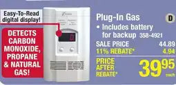 Menards Kidde Plug-in Carbon Monoxide and Explosive Gas Alarm offer