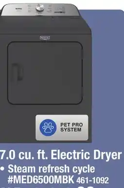 Menards Maytag 7.0 cu. ft. Pet Pro Volcano Black Front-Load Electric Dryer offer