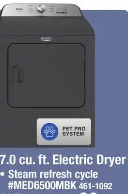Menards Maytag 7.0 cu. ft. Pet Pro Volcano Black Front-Load Electric Dryer offer