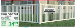 Menards Yardworks 4x8 White Closed Picket Vinyl Panel offer
