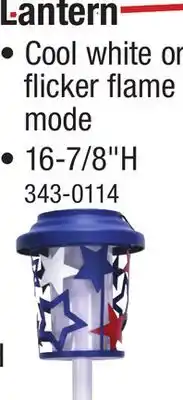 Menards Patriot Lighting Patriotic Solar Lantern Landscape Light Assorted Styles offer