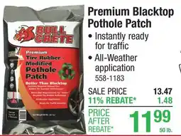 Menards BULLCRETE Premium Blacktop Pothole Patch - 50 lb offer