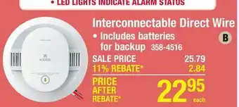 Menards Kidde Direct Wire AA Battery Backup Interconnectable Smoke Detector offer