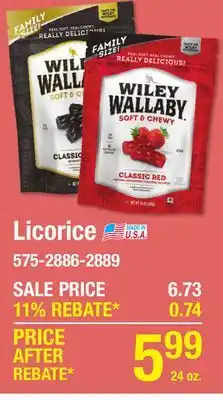 Menards Wiley Wallaby Classic Red Licorice - 24 oz offer