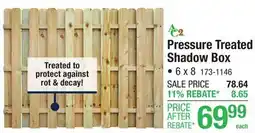 Menards 6 x 8 Pressure Treated Shadow Box Wood Fence Panel offer