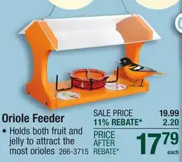 Menards Enchanted Garden Recycled Oriole Feeder offer