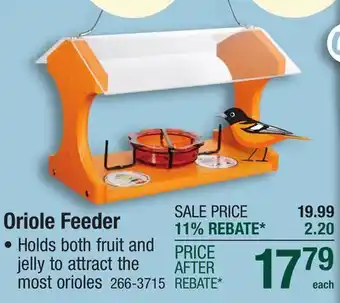 Menards Enchanted Garden Recycled Oriole Feeder offer