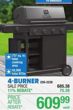 Menards Char-Broil Pro Series 4-Burner with Side Burner offer