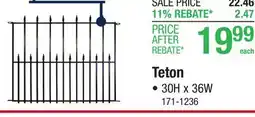 Menards Enchanted Garden 30 x 36 Teton Steel No-Dig Fence Panel offer
