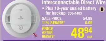Menards Kidde Direct Wire 10-Year Battery Backup Interconnectable Smoke & CO Detector offer