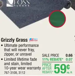 Menards Foss Grizzly Grass Fern Indoor/Outdoor Carpet 12 ft. Wide offer