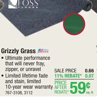 Menards Foss Grizzly Grass Fern Indoor/Outdoor Carpet 12 ft. Wide offer