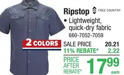 Menards Free Country Men's Navy Ripstop Shirt - Medium offer