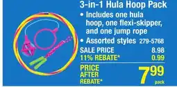 Menards Wham-O 3-in-1 Hula Hoop Variety Pack - Assorted Styles offer