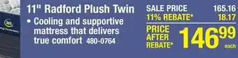 Menards Serta Radford 11 Twin Plush Tight Top Mattress (Good) offer