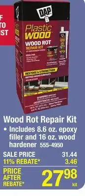 Menards Plastic Wood Wood Rot Repair Kit offer