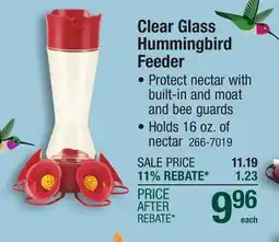 Menards Perky-Pet Pinch-Waist Clear Glass Hummingbird Feeder - 16 oz offer