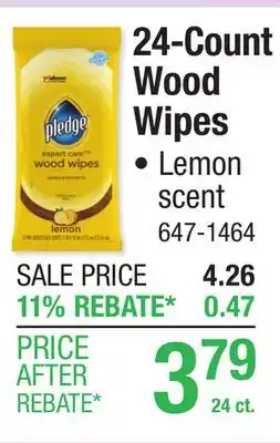 Menards Pledge Lemon Wood Cleaner Wipes - 24 Count offer