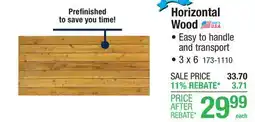 Menards 3 x 6 Horizontal Wood Fence Panel offer