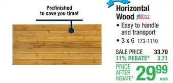 Menards 3 x 6 Horizontal Wood Fence Panel offer