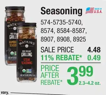 Menards Watkins Organic Chicken Seasoning - 3.2 oz offer