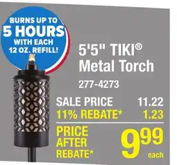Menards TIKI Brand 65 Metal Patio Torch offer